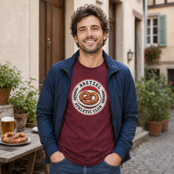 Un homme qui a un t-shirt Bretzel Athletic Club