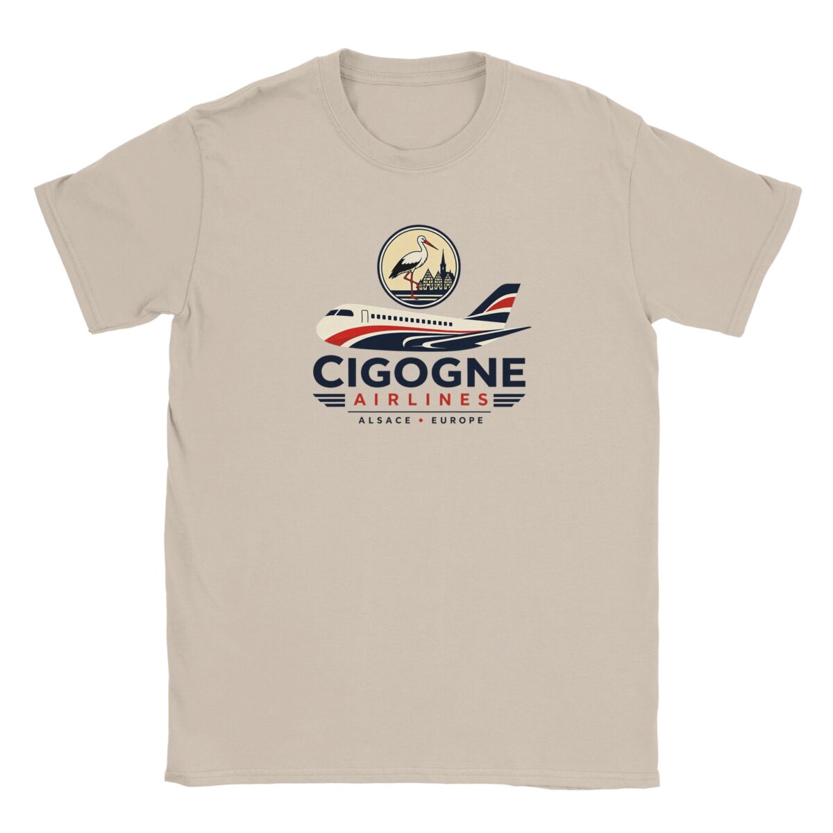 t-shirt Cigogne AIrlines sable