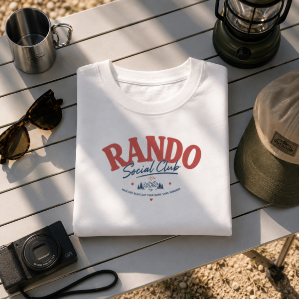T-shirts Rando Social Club pliés , design randonnée