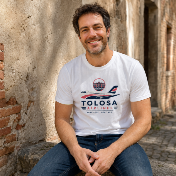 un homme portant un t-shirt Tolosa Airlines
