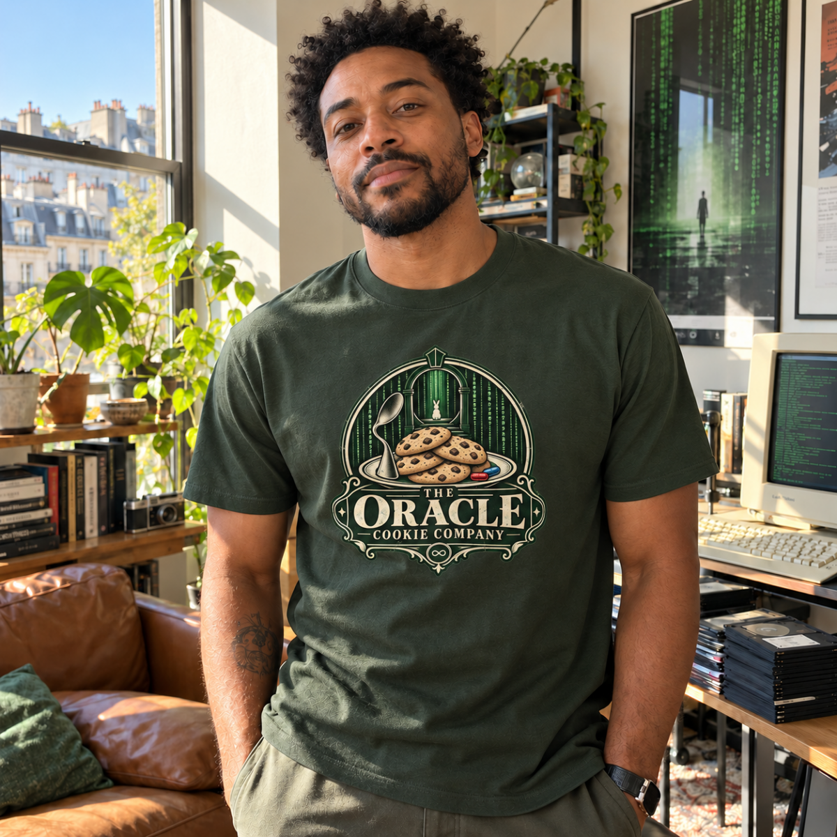 T-shirt Matrix The Oracle Cookie Company vert militaire