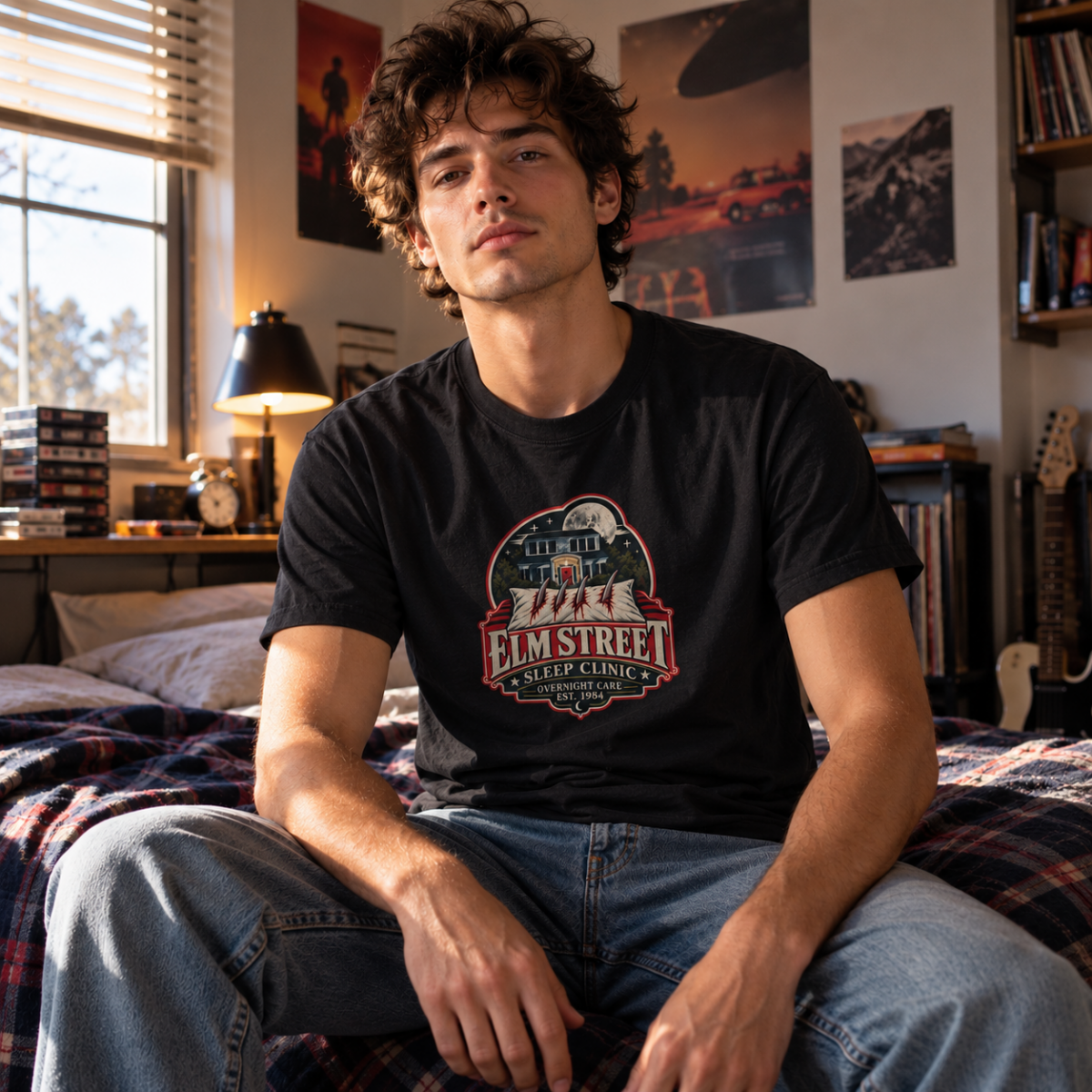 T-shirt Elm Street Sleep Clinic inspiré de Freddy et du cinéma d'horreur