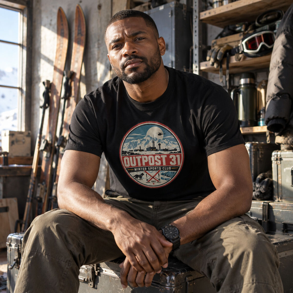 T-shirt Outpost 31 Winter Sports Club inspiré du film The Thing en noir