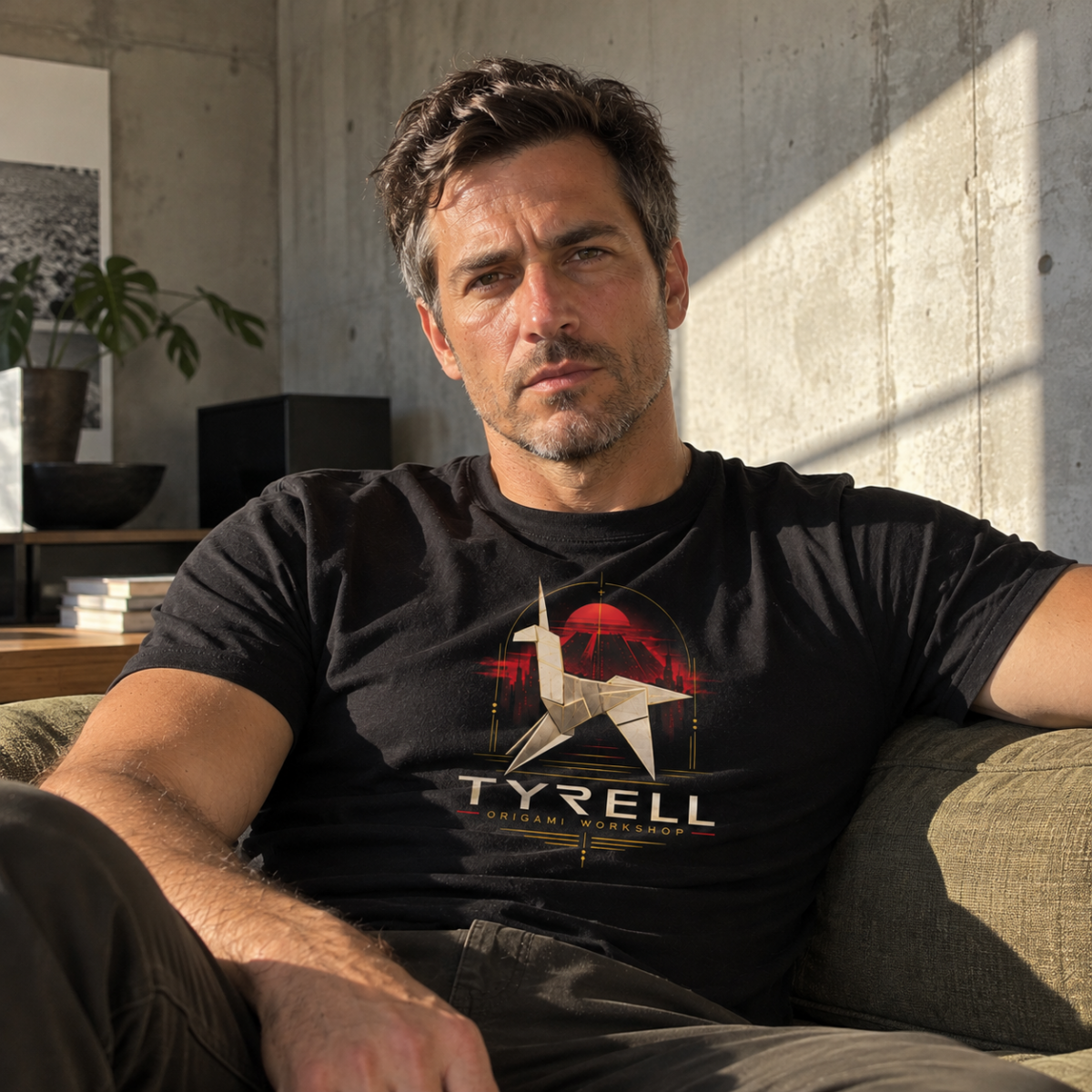 T-shirt Blade Runner Tyrell Origami Workshop noir